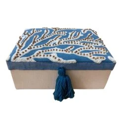 4x7in Blue Fabric Box