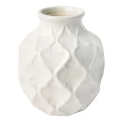 5X6in White Ceramic Vase