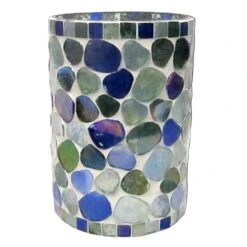 6In Blue Pebble Mosaic Vase