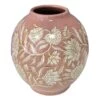 8.25IN FLORAL PINK VASE