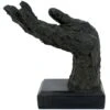 Black Hammered Hand Serving Sculpture, 9"
