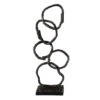 Black Metal Organic Rings Sculpture, 19"