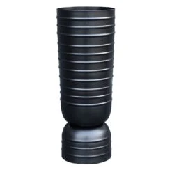 Black Spiraling Vase L