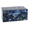 Blue Mosaic Glass Decorative Box, 7"