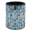 Blue Mosaic Glass Vase, 6"