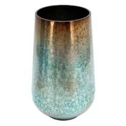 Blue Ombre Metal Vase, 14"