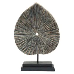 Brown Tribal Leaf Figurine, 13.5"