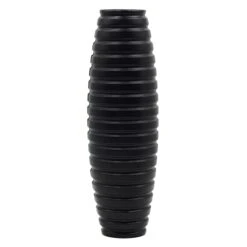 Crosby St Black Faux Wood Vase, 16"