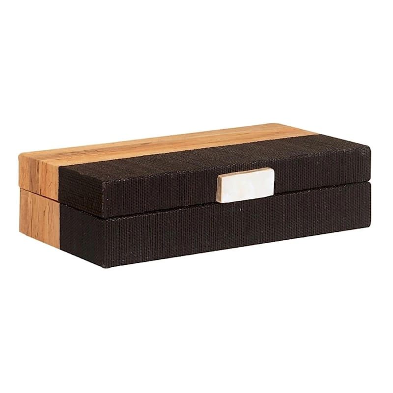 Crosby St Black Water Hyacinth Decorative Box, 11x3 1 Crosby St Black Water Hyacinth Decorative Box, 11x3