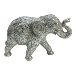 Found & Fable Silver Elephant Figurine, 7"