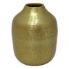 Gold Etched Aluminum Vase, 7.5"
