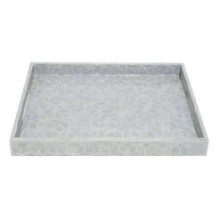 Grace Mitchell Cream Capiz Decorative Tray, 16"