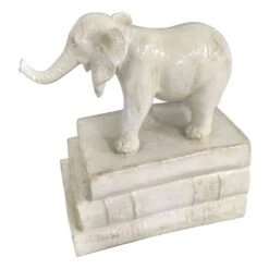 Grace Mitchell Elephant On Stacked Books Figurine, 10"