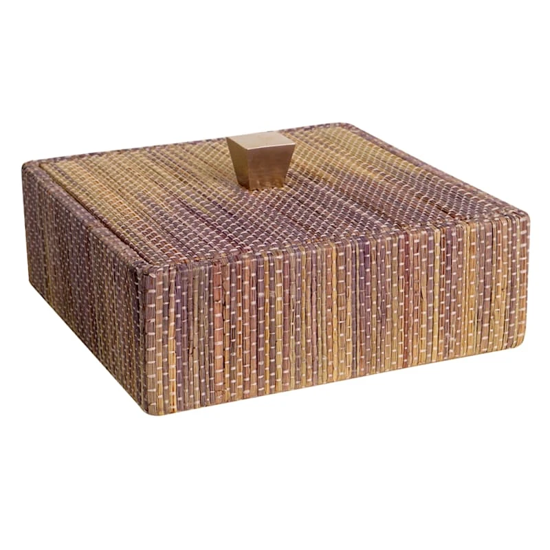 Grace Mitchell Lilac Woven Seagrass Decorative Box, 6" 1 Grace Mitchell Lilac Woven Seagrass Decorative Box, 6"