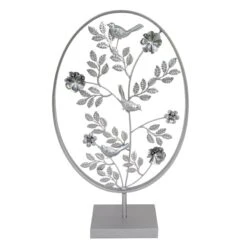 Grace Mitchell Metal Floral Ring On Stand Decor, 19"