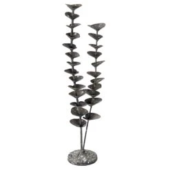 Grey Metal Plant Sculpture, 20"