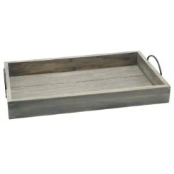 Grey Washed Wooden Tray, 12x20.5
