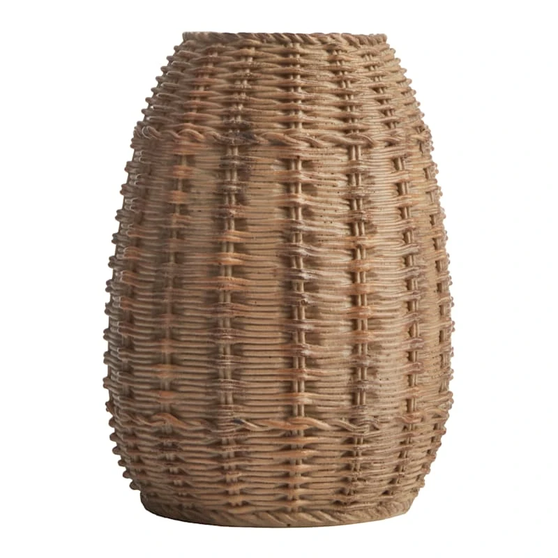 Honeybloom Brown Wicker-Look Vase, 8" 1 Honeybloom Brown Wicker-Look Vase, 8"