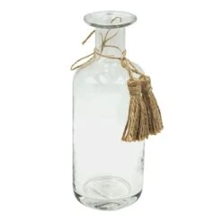 Honeybloom Clear Glass Tassel Vase, 8.5"