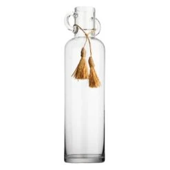 Honeybloom Clear Glass Vase With Tassels, 18"