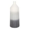 Laila Ali Grey Ombre Ribbed Ceramic Vase, 13.5"