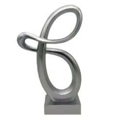 Laila Ali Silver Abstract Swirl Figurine, 15"