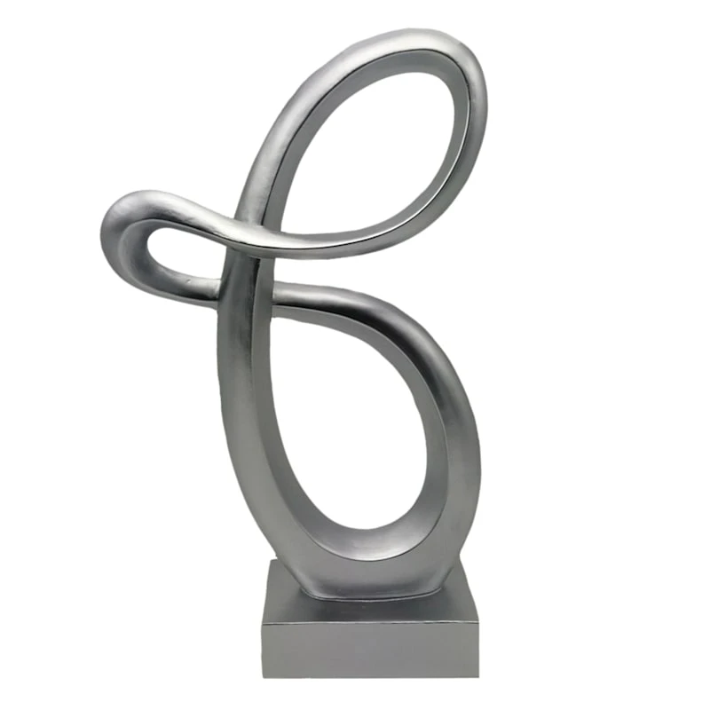 Laila Ali Silver Abstract Swirl Figurine, 15" 1 Laila Ali Silver Abstract Swirl Figurine, 15"