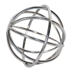 Laila Ali Silver Metal Orb Decor, 6"