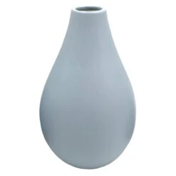Light Blue Ceramic Vase, 9"
