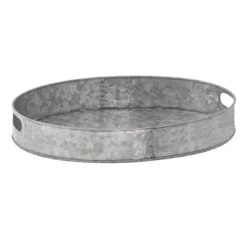 Oval Galvanized Metal Tray, 17x13