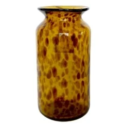 Providence Glass Tortoise Shell Urn Vase, 11"