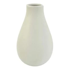 Providence White Ceramic Vase, 9"