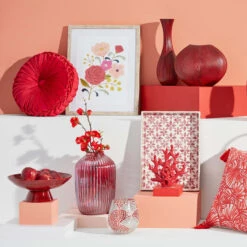 Red Bamboo Bowl, 13.5"