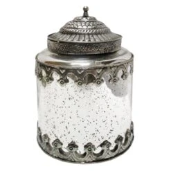 Silver Antique Mercury Jar, 8.5"
