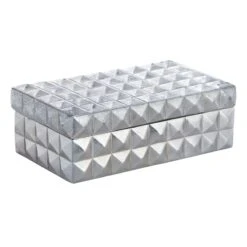 Silver Foil Spiked Decor Box, 7x3