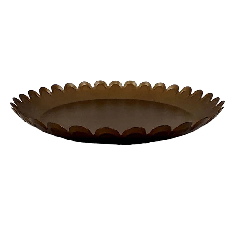 Tracey Boyd Antiqued Brass Platter, 9" 2 Tracey Boyd Antiqued Brass Platter, 9" - Image 2