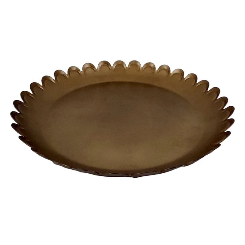 Tracey Boyd Antiqued Brass Platter, 9" 1 Tracey Boyd Antiqued Brass Platter, 9"
