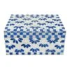 Tracey Boyd Blue Floral Mosaic Box Decor, 8x5
