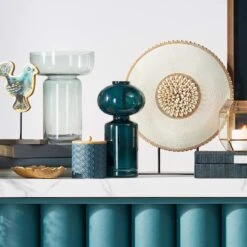 Tracey Boyd Brown & Ivory Carved Medallion With Beads On Stand, 16" -Home Decoration Store tracey boyd brown ivory carved medallion with beads on stand 16 2