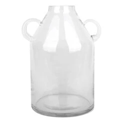 Tracey Boyd Clear Glass Vase With Handles, 9"