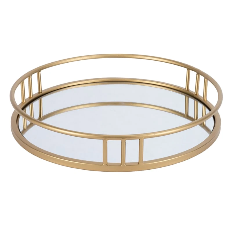 Tracey Boyd Gold Metal Decorative Tray, 14" 1 Tracey Boyd Gold Metal Decorative Tray, 14"
