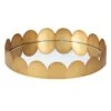 Tracey Boyd Gold Scalloped Round Tray With Mirror, 12"