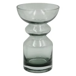 Tracey Boyd Grey Glass Vase, 9"