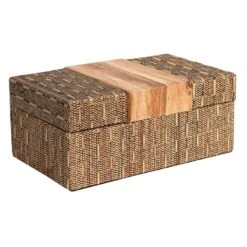 Tracey Boyd Natural Seagrass Woven Box, 11x4.5