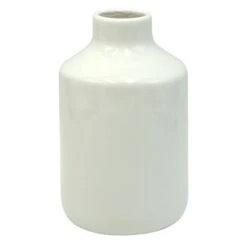 Tracey Boyd White Ceramic Vase, 7"