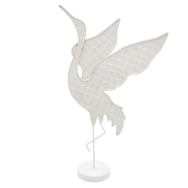 Tracey Boyd White Metal Bird Figurine, 20" 1 Tracey Boyd White Metal Bird Figurine, 20"