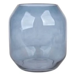 Ty Pennington Blue Glass Vase, 6.3"