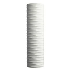 White Carved Wooden Vase, 16"