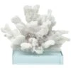 White Coral Figurine On Glass Base, 5"