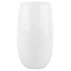 White Glass Vase, 10"
